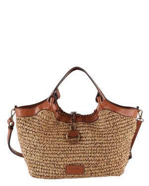 Maxi Shopper cacharel rafia trenzada camel