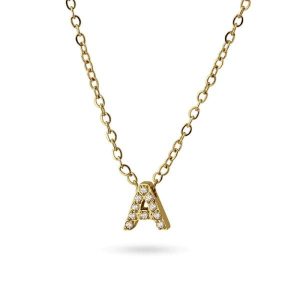 Colgante inicial dorado cristal Anartxy