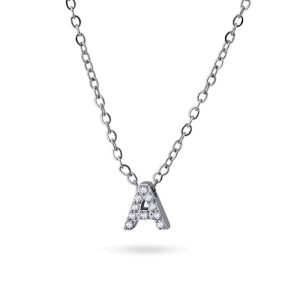 Colgante inicial plateado Cristal Anartxy