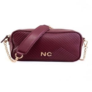 Bandolera Rectangular Plisada NC Noco granate