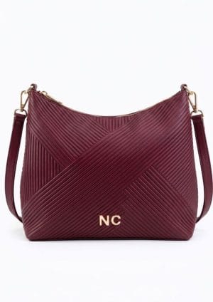 Bolso Hobo plisado NC Noco Granate