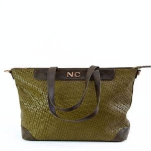 Bolso Tote Vertical Trenzado NOCO Verde