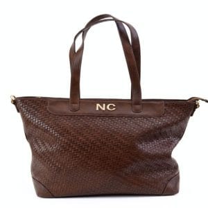 Bolso Tote Vertical Trenzado NOCO Marrón