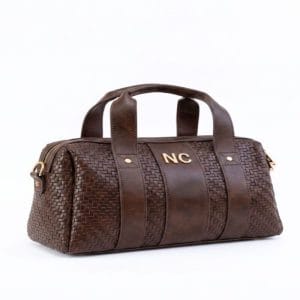 Bolso bowling Noco trenzado marrón