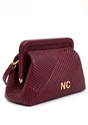 Bolso de mano – Clutch Boquilla plisado NC Noco Granate