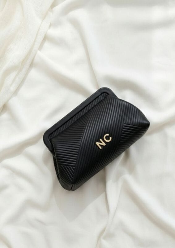 Bolso de mano – Clutch Boquilla plisado NC Noco Negro - Imagen 2