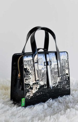 Bolso tote charol logo Agatha Ruiz de la Prada Azul