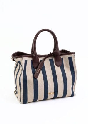 Bolso tote knit rayas NOCO Azul
