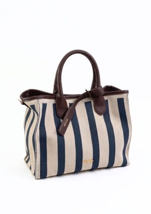 Bolso tote knit rayas NOCO Azul