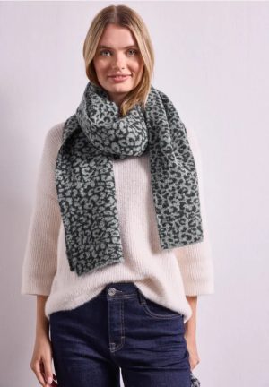 Bufanda con estampado de leopardo gris Street One