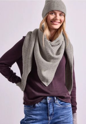 Bufanda triangular con efecto jaspeado moca street one