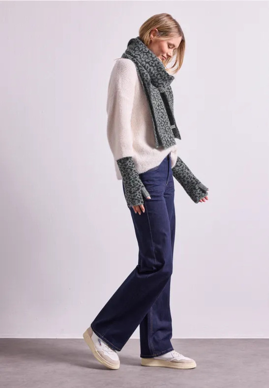 Calentadores de brazos y manos con estampado de leopardo gris Street One - Imagen 5