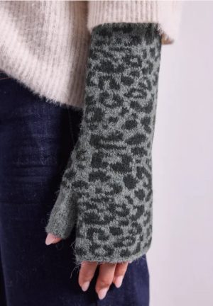 Calentadores de brazos y manos con estampado de leopardo gris Street One