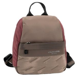 Mochila antirrobo nylon ultra ligero taupe-burdeos Cacharel