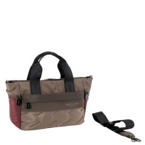 Shopper nylon taupe/burdeos Cacharel