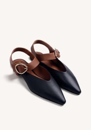 BAILARINAS NEGRO DESTALONADAS PIEL GIOSEPPO