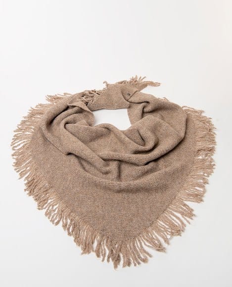 Bandana de punto con flecos Beige Surkana - Imagen 2