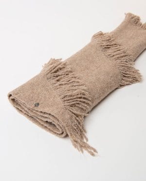 Bandana de punto con flecos Beige Surkana