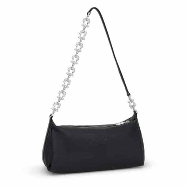 Bandolera chain de piel negra TOUS Fold - Imagen 4