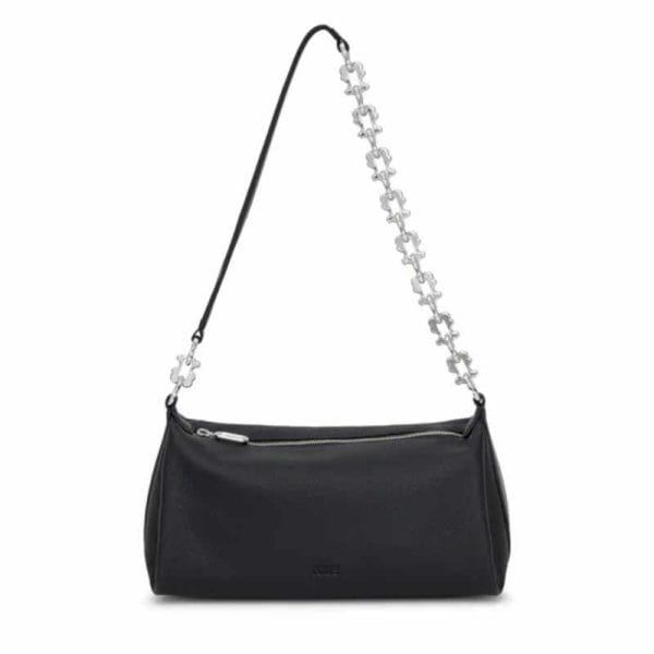 Bandolera chain de piel negra TOUS Fold