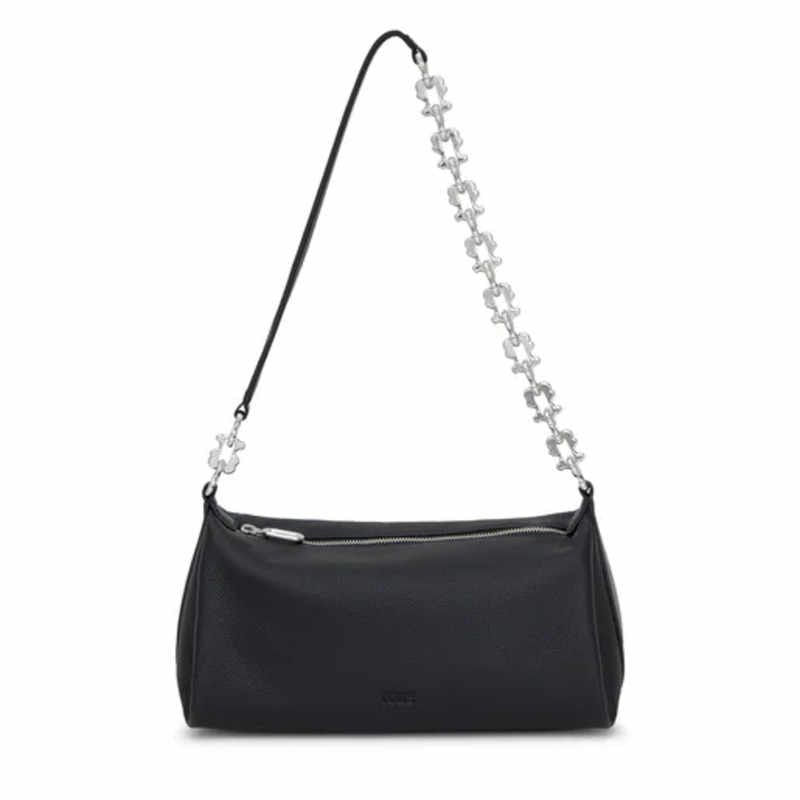 Bandolera chain de piel negra TOUS Fold