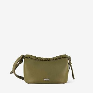 Bandolera mediana verde oliva con frunce TOUS Emily