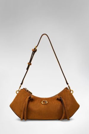 Bolso de hombro Allegra de ante Marrón Guess