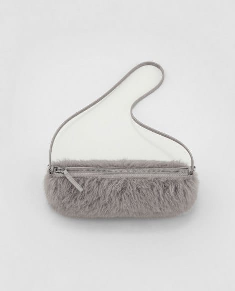 Bolso baguette de pelo Gris Surkana - Imagen 2