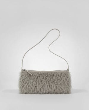 Bolso baguette de pelo Gris Surkana
