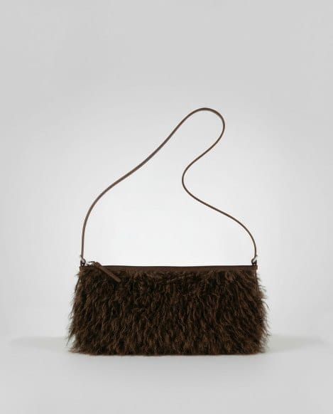 Bolso baguette de pelo Marrón Surkana