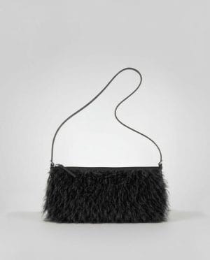 Bolso baguette de pelo Negro Surkana