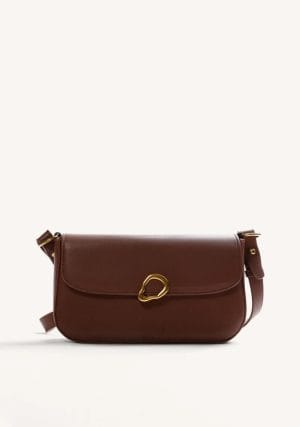 BOLSO BANDOLERA MARRÓN HEBILLA GIOSEPPO