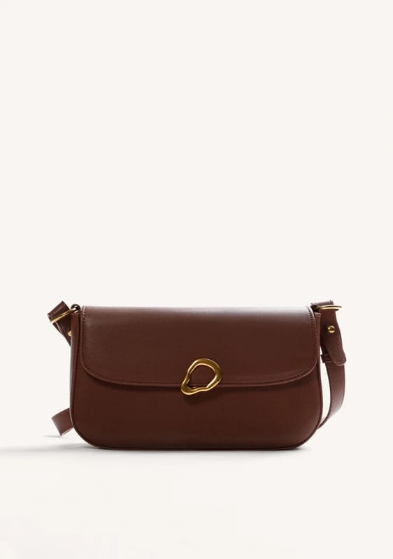 BOLSO BANDOLERA MARRÓN HEBILLA GIOSEPPO