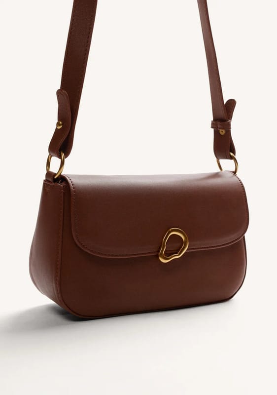 BOLSO BANDOLERA MARRÓN HEBILLA GIOSEPPO - Imagen 4