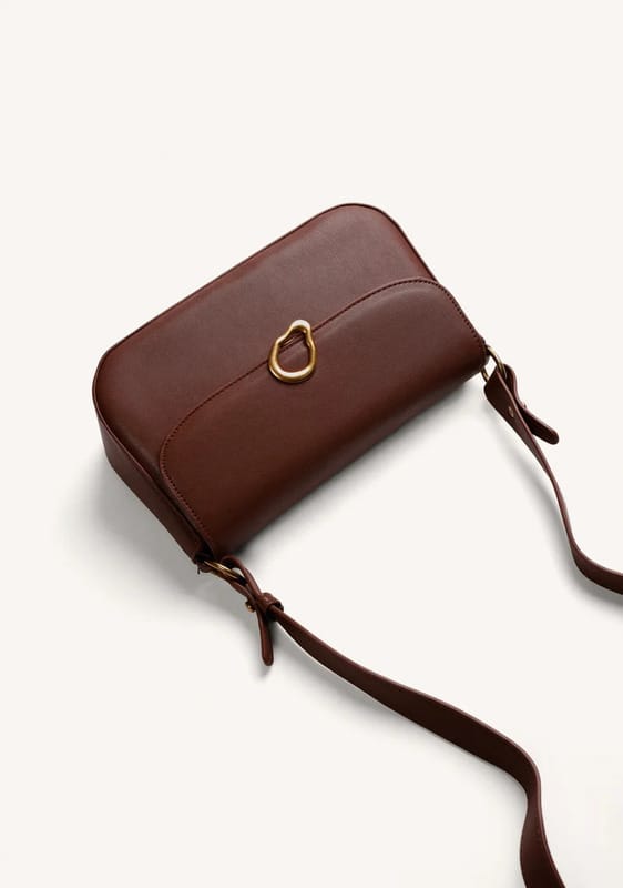 BOLSO BANDOLERA MARRÓN HEBILLA GIOSEPPO - Imagen 2