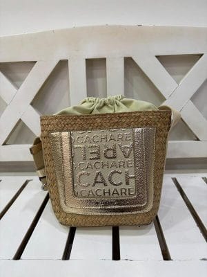 Bolso bandolera Cacharel rafia dorado
