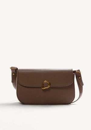BOLSO BANDOLERA TAUPE HEBILLA GIOSEPPO