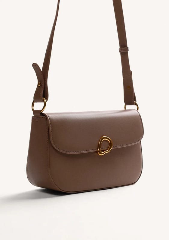 BOLSO BANDOLERA TAUPE HEBILLA GIOSEPPO - Imagen 4