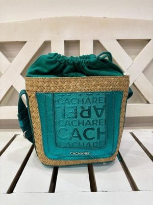 Bolso bandolera Cacharel rafia Turquesa