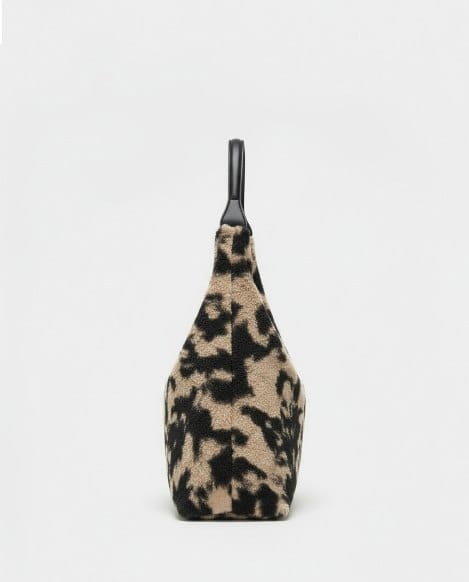 Bolso de hombro de pelo estampado negro Surkana - Imagen 3