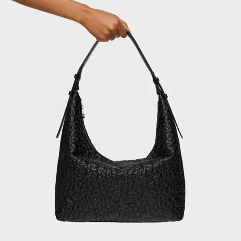 Bolso de hombro grande negro TOUS Puffy bear - Imagen 2