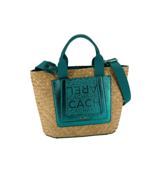 Bolso de mano Cacharel rafia Turquesa