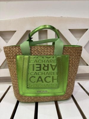 Bolso de mano Cacharel rafia Verde