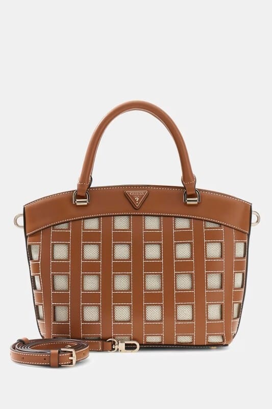 Bolso Frankie Satchel Marrón Guess - Imagen 3