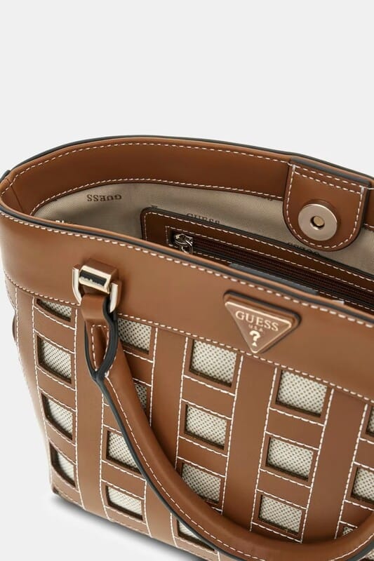Bolso Frankie Satchel Marrón Guess - Imagen 2
