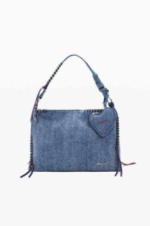 Bolso desigual grande denim corazón