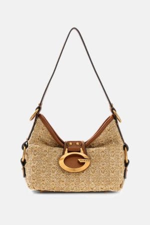 Bolso al hombro Guess Camden marrón Claro