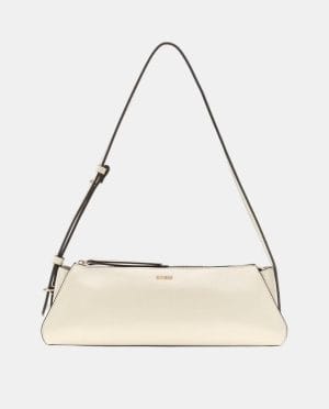 Bolso de hombro Xena blanco roto cremallera Guess