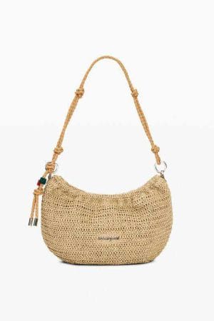 Bolso desigual mediano ovalado rafia charms