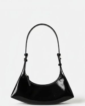 Bolso pequeño de charol media luna Negro Surkana
